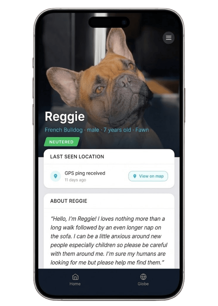 Reggie's WAItag profile on a phone