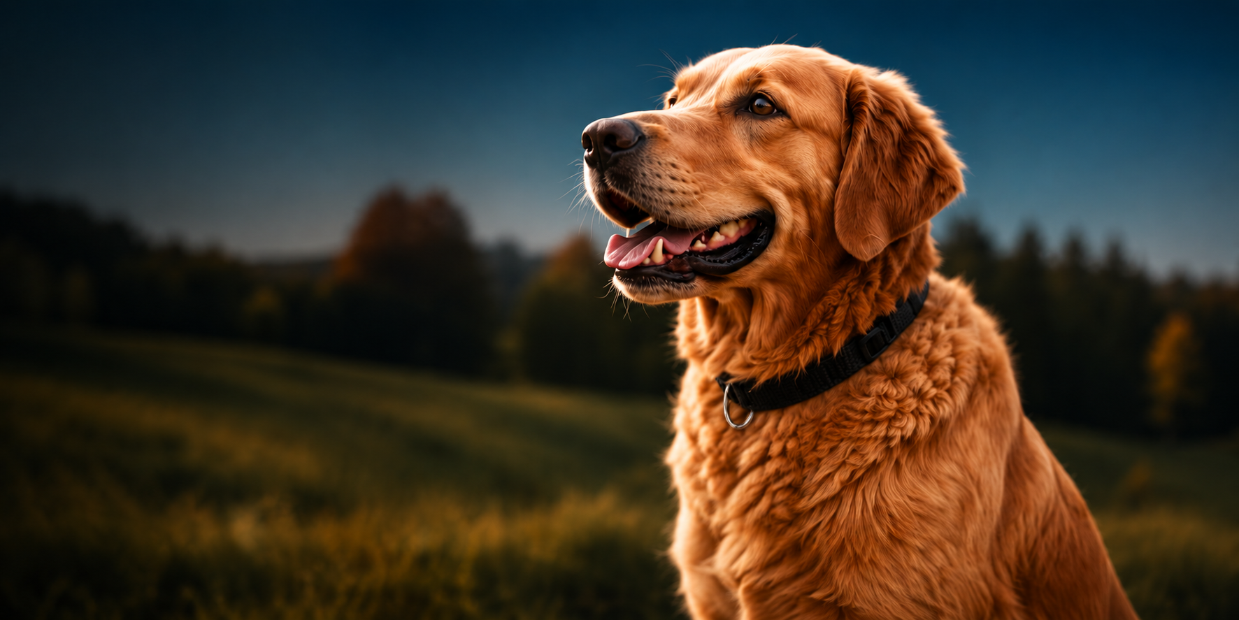 Happy dog wearing a WAItag