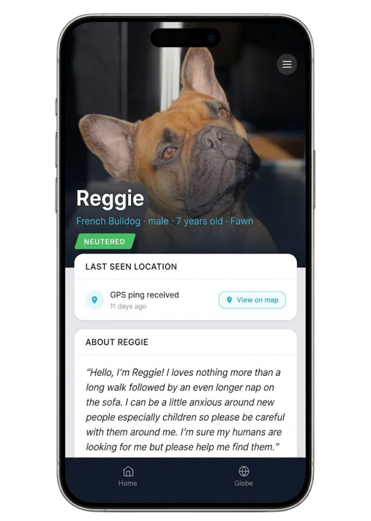 Reggie's WAItag profile on a phone